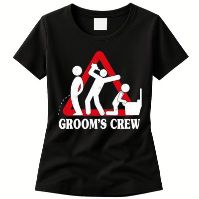 Grooms Crew Drunk Bachelor Party Womens T-Shirt