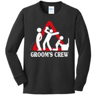 Grooms Crew Drunk Bachelor Party Kids Long Sleeve Shirt