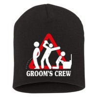 Grooms Crew Drunk Bachelor Party Short Acrylic Beanie