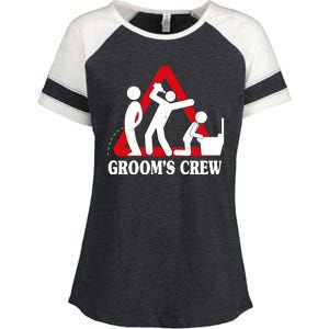 Grooms Crew Drunk Bachelor Party Enza Ladies Jersey Colorblock Tee