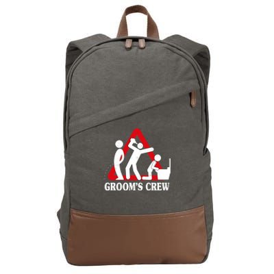 Grooms Crew Drunk Bachelor Party Cotton Canvas Backpack