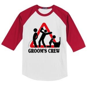 Grooms Crew Drunk Bachelor Party Kids Colorblock Raglan Jersey