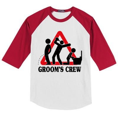 Grooms Crew Drunk Bachelor Party Kids Colorblock Raglan Jersey