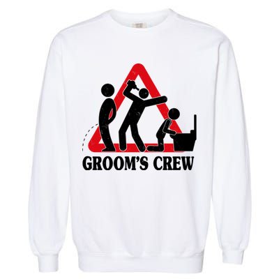 Grooms Crew Drunk Bachelor Party Garment-Dyed Sweatshirt