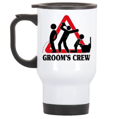 Grooms Crew Drunk Bachelor Party Stainless Steel Travel Mug