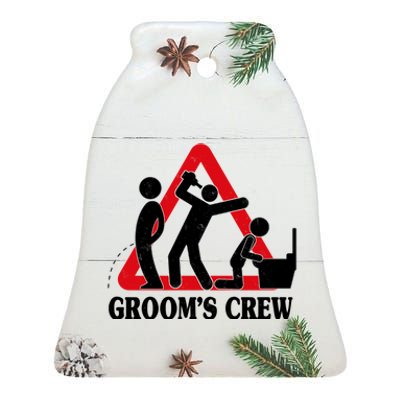 Grooms Crew Drunk Bachelor Party Ceramic Bell Ornament