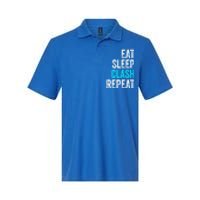 Gaming Clan Eat Sleep Clash Repeat Clans Vintage Great Gift Softstyle Adult Sport Polo