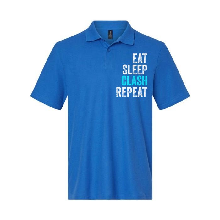 Gaming Clan Eat Sleep Clash Repeat Clans Vintage Great Gift Softstyle Adult Sport Polo