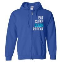 Gaming Clan Eat Sleep Clash Repeat Clans Vintage Great Gift Full Zip Hoodie