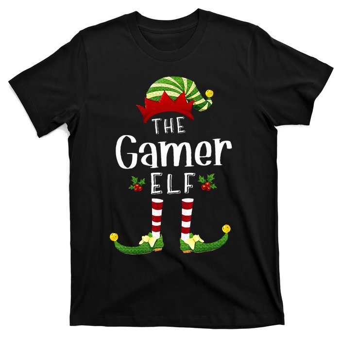 Gamer Christmas Elf Matching Pajama XMas Party T-Shirt