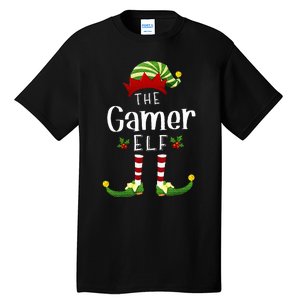 Gamer Christmas Elf Matching Pajama XMas Party Tall T-Shirt