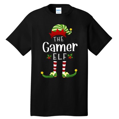 Gamer Christmas Elf Matching Pajama XMas Party Tall T-Shirt