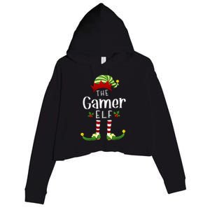 Gamer Christmas Elf Matching Pajama XMas Party Crop Fleece Hoodie