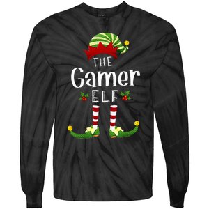 Gamer Christmas Elf Matching Pajama XMas Party Tie-Dye Long Sleeve Shirt