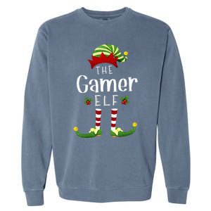 Gamer Christmas Elf Matching Pajama XMas Party Garment-Dyed Sweatshirt