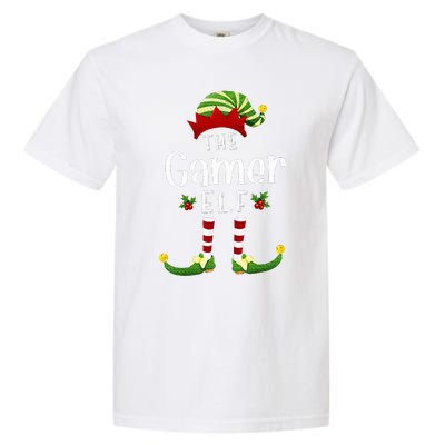 Gamer Christmas Elf Matching Pajama XMas Party Garment-Dyed Heavyweight T-Shirt