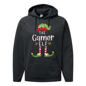 Gamer Christmas Elf Matching Pajama Xmas Party Performance Fleece Hoodie