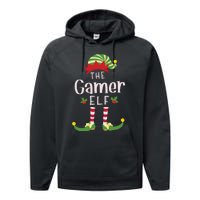 Gamer Christmas Elf Matching Pajama Xmas Party Performance Fleece Hoodie