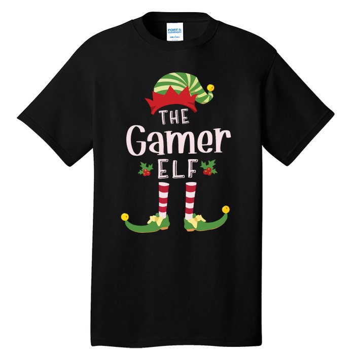 Gamer Christmas Elf Matching Pajama Xmas Party Tall T-Shirt