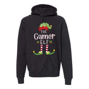 Gamer Christmas Elf Matching Pajama Xmas Party Premium Hoodie