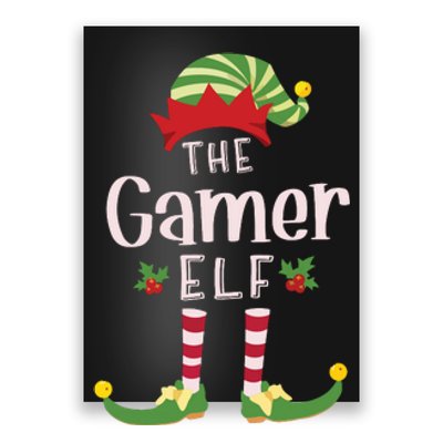 Gamer Christmas Elf Matching Pajama Xmas Party Poster