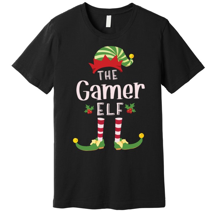 Gamer Christmas Elf Matching Pajama Xmas Party Premium T-Shirt