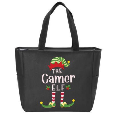 Gamer Christmas Elf Matching Pajama Xmas Party Zip Tote Bag