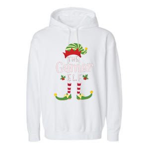 Gamer Christmas Elf Matching Pajama Xmas Party Garment-Dyed Fleece Hoodie