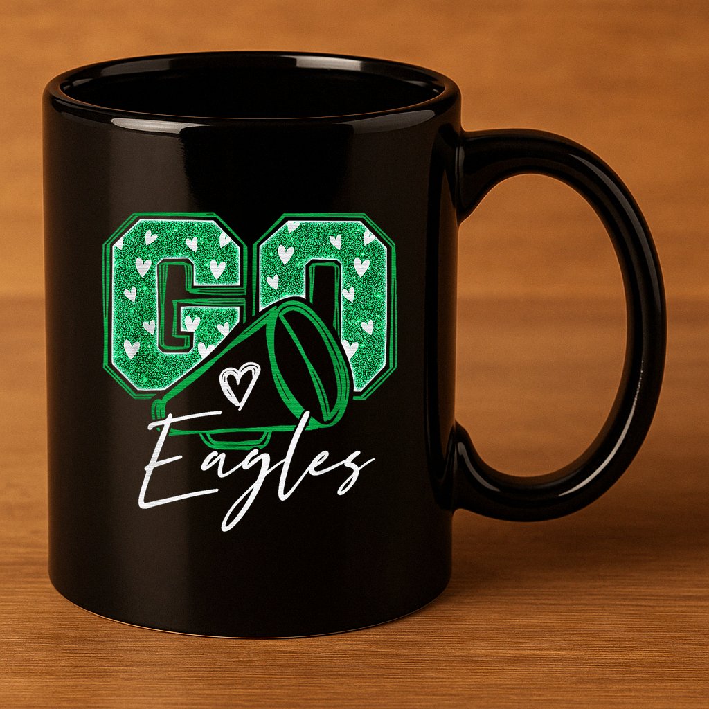 Go Cheer Eagles Saying Females And Males 11oz C Handle Ceramic Mug