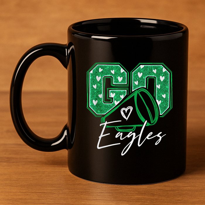 Go Cheer Eagles Saying Females And Males 11oz C Handle Ceramic Mug