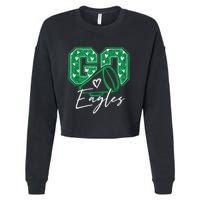 Go Cheer Eagles Saying Females And Males Cropped Pullover Crew