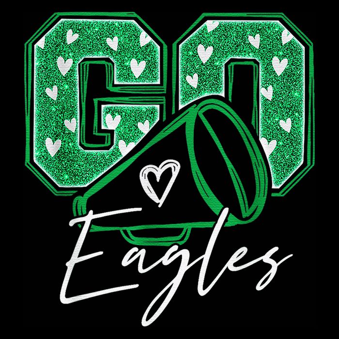 Go Cheer Eagles Saying Females And Males Cropped Pullover Crew