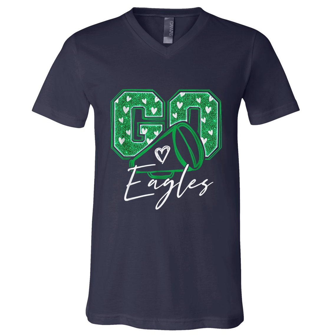 Go Cheer Eagles Saying Females And Males V-Neck T-Shirt