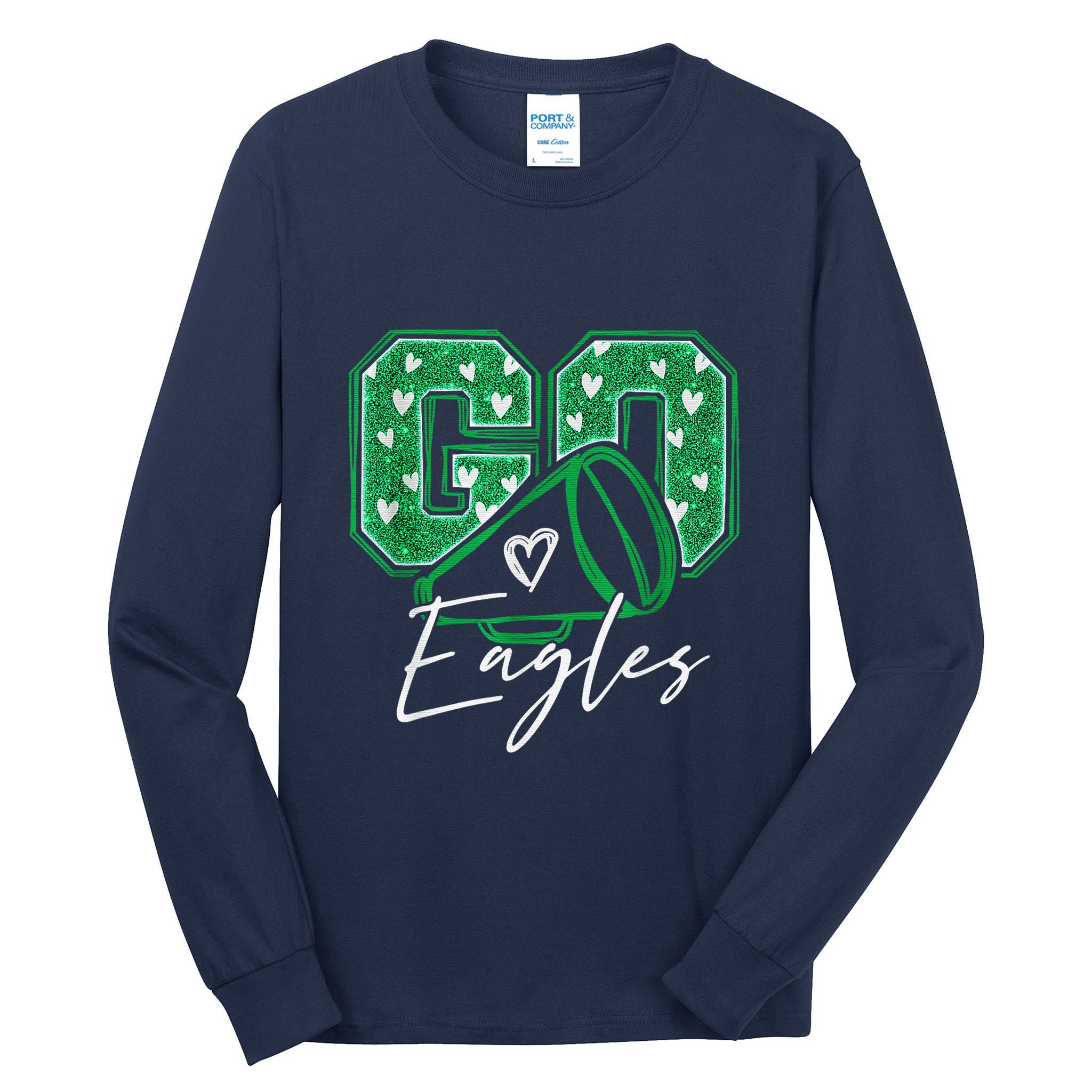 Go Cheer Eagles Saying Females And Males Tall Long Sleeve T-Shirt