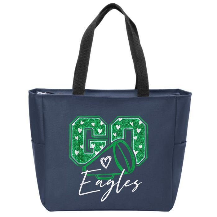 Go Cheer Eagles Saying Females And Males Zip Tote Bag