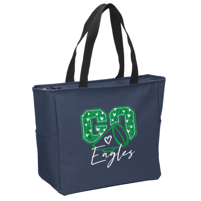 Go Cheer Eagles Saying Females And Males Zip Tote Bag