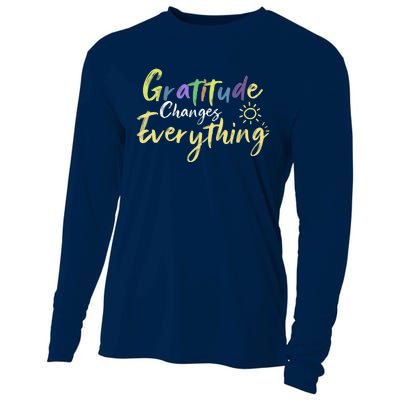 Gratitude Changes Everything Quote Positive Thankful Message Cooling Performance Long Sleeve Crew