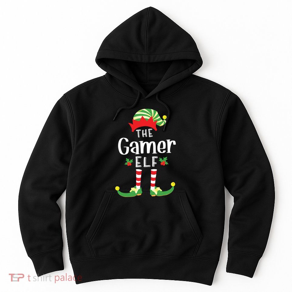 Gamer Christmas Elf Matching Pajama Xmas Party Hoodie