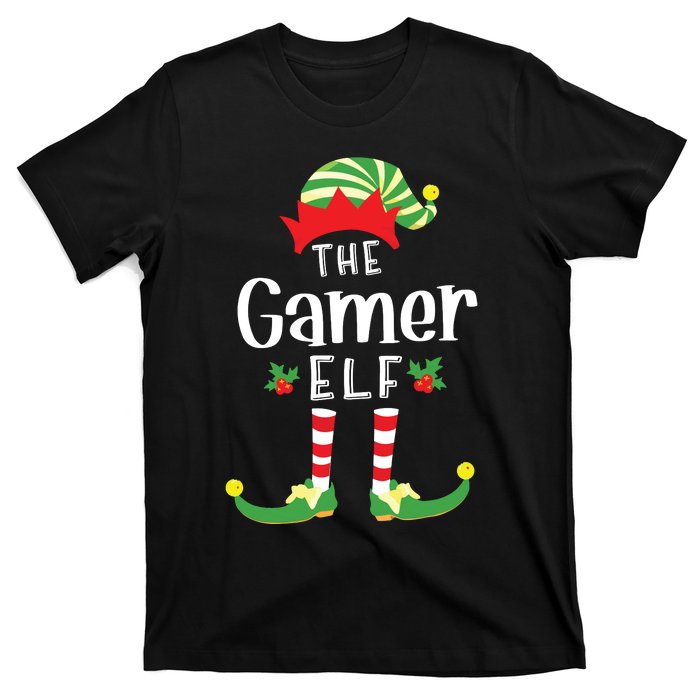 Gamer Christmas Elf Matching Pajama Xmas Party T-Shirt