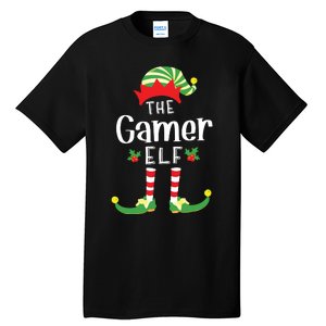 Gamer Christmas Elf Matching Pajama Xmas Party Tall T-Shirt