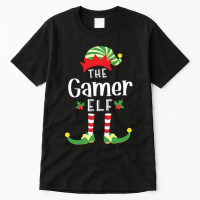 Gamer Christmas Elf Matching Pajama Xmas Party Tall T-Shirt