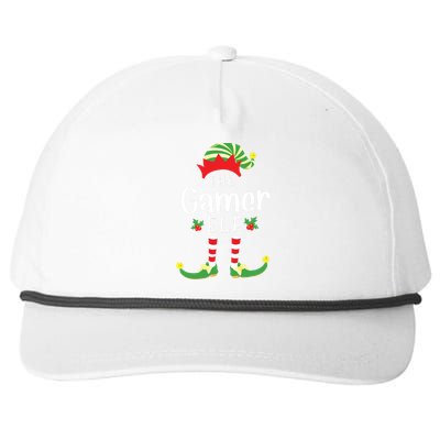 Gamer Christmas Elf Matching Pajama Xmas Party Snapback Five-Panel Rope Hat