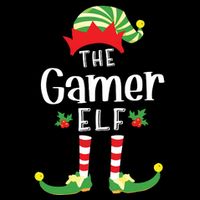 Gamer Christmas Elf Matching Pajama Xmas Party Drawstring Bag