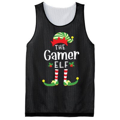 Gamer Christmas Elf Matching Pajama Xmas Party Mesh Reversible Basketball Jersey Tank