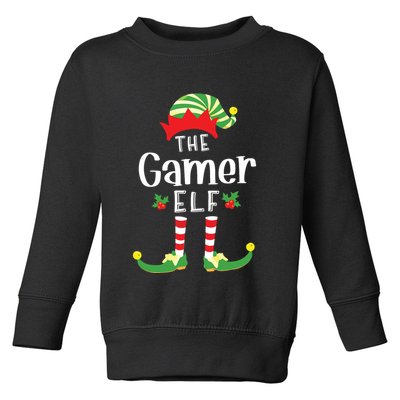 Gamer Christmas Elf Matching Pajama Xmas Party Toddler Sweatshirt