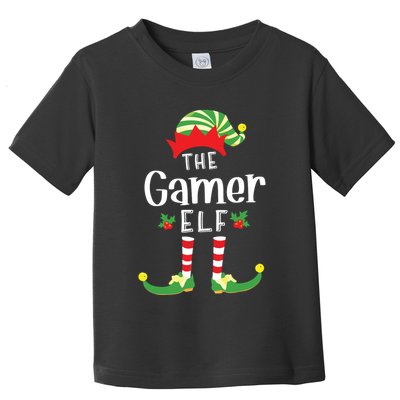 Gamer Christmas Elf Matching Pajama Xmas Party Toddler T-Shirt