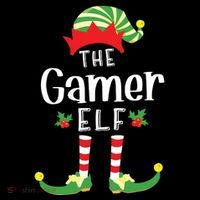 Gamer Christmas Elf Matching Pajama Xmas Party Womens T-Shirt