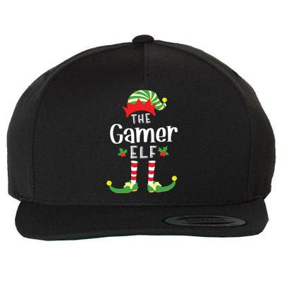 Gamer Christmas Elf Matching Pajama Xmas Party Wool Snapback Cap