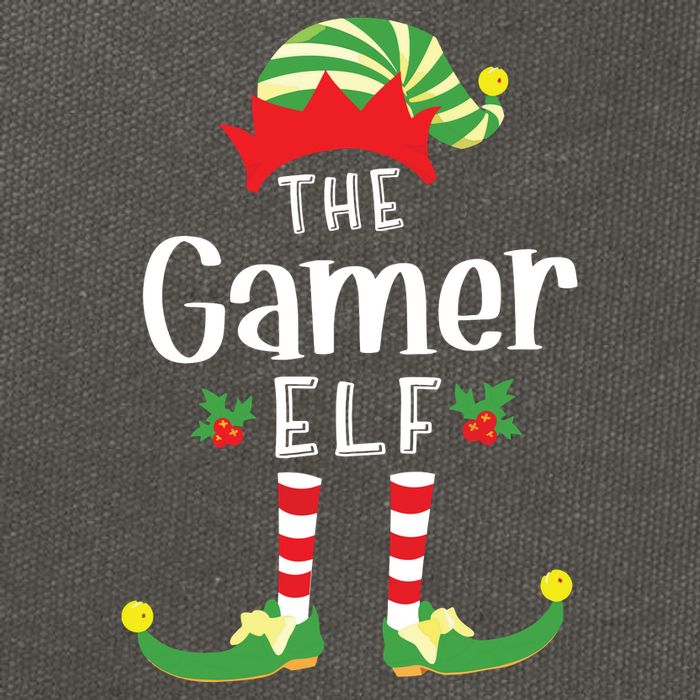 Gamer Christmas Elf Matching Pajama Xmas Party Cotton Canvas Backpack