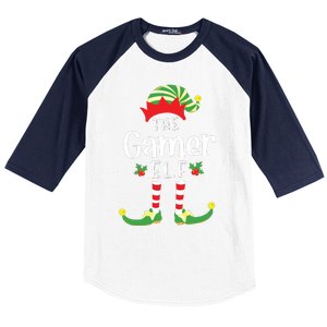 Gamer Christmas Elf Matching Pajama Xmas Party Baseball Sleeve Shirt